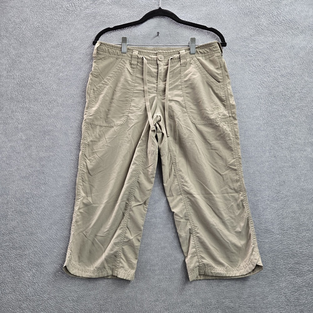 The North Face Women Activewear Pants 4 Brown Nylon Embroidered Capri 19"